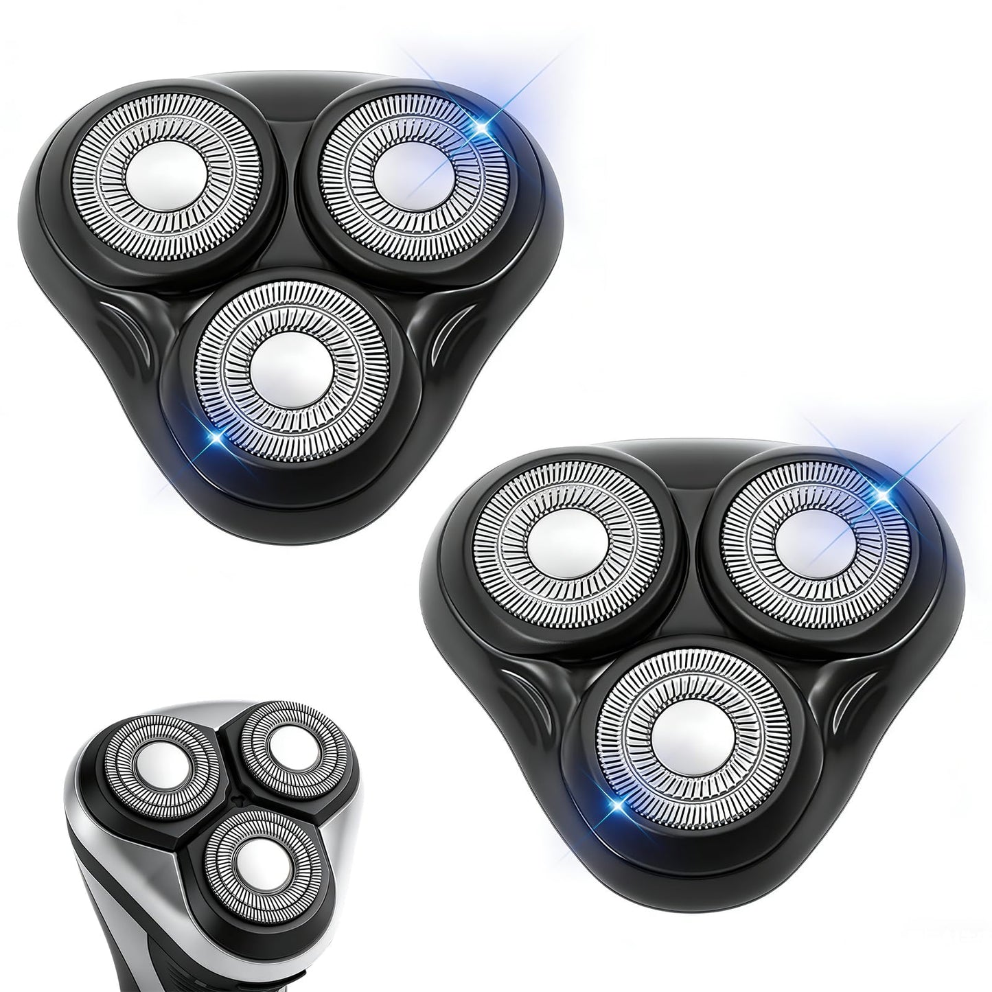 2PACK（Black） Universal Rotary Replacement Shaver Head,Compatible with Remington Shaver Series,for R3,R4,R5,R6,R7,R8,SP-3141 and SP-5161 Foils/Blades