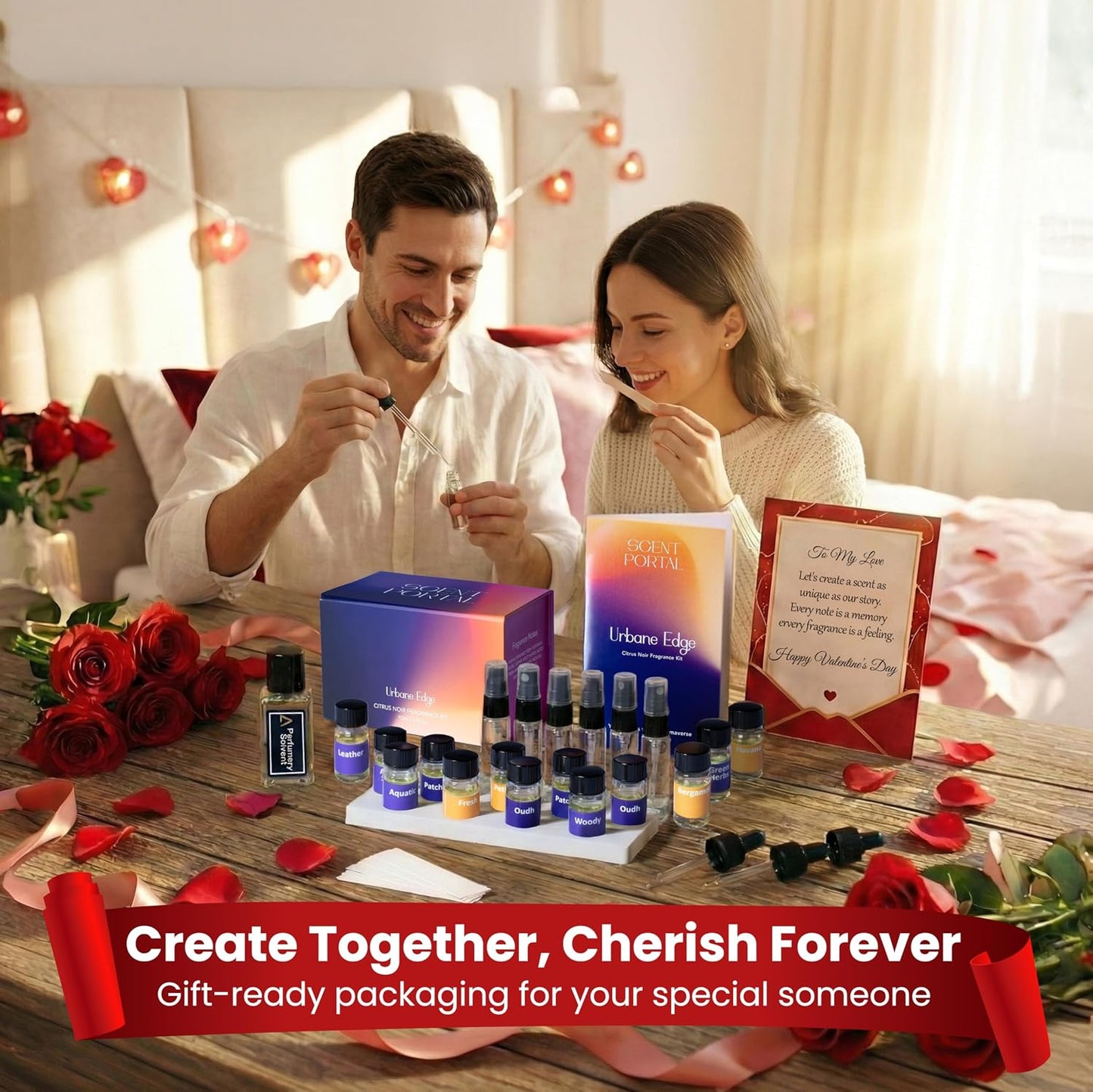 Perfume Making Kit - Create Your Own Signature Fragrance with 14 Ingredients, Spray Bottles & Guide | Unisex Noir Scents