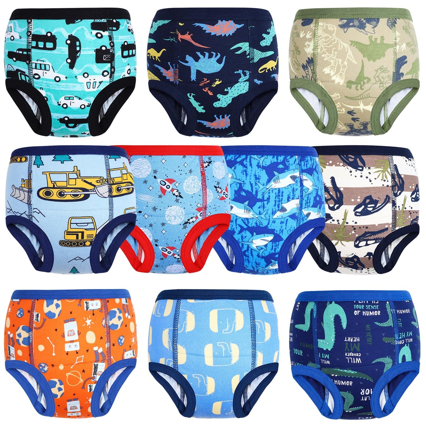 MooMoo Baby Training Underwear 10 Packs Absorbent Toddler Potty Training Pants for Boys and Girls Cotton 4T