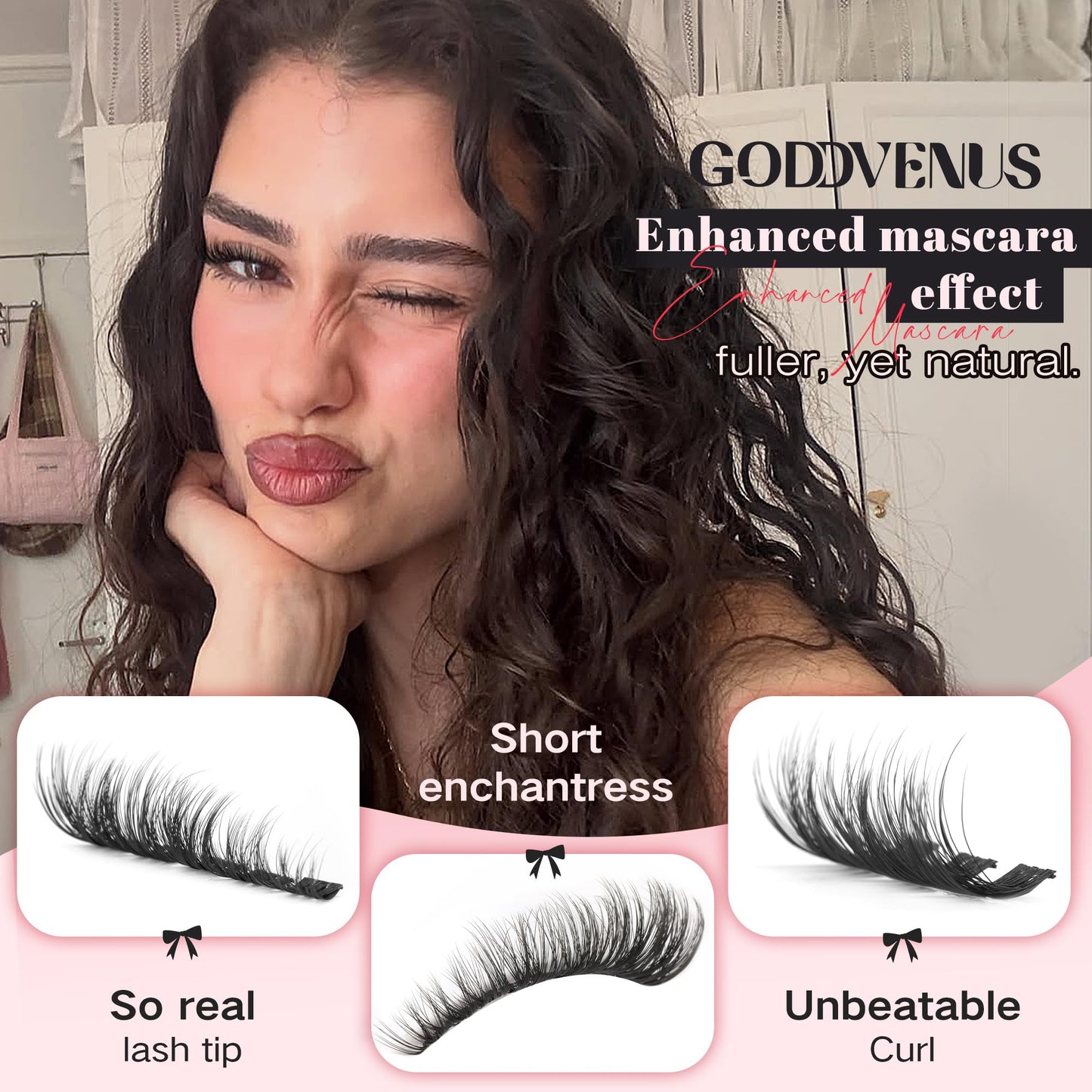 Goddvenus Short Lash Clusters 8-14mm Eyelashes Clusters Wispy Natural Cluster Eyelash Extensions Fluffy Individual Lashes, DIY false eyelashes for Short & Volume Lash Lovers