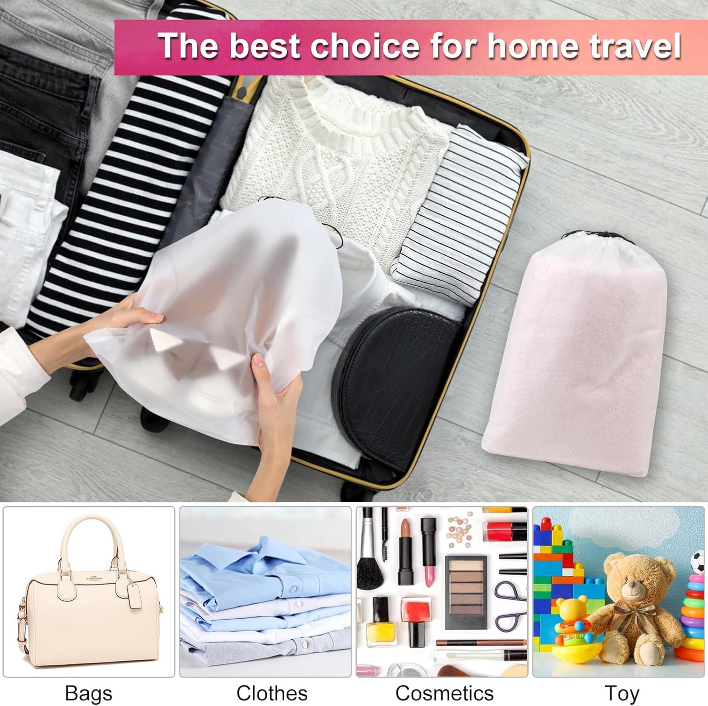 18 Pack Shoe Bags - Durable Travel Storage for Men & Women | 11.8in x 15.7in