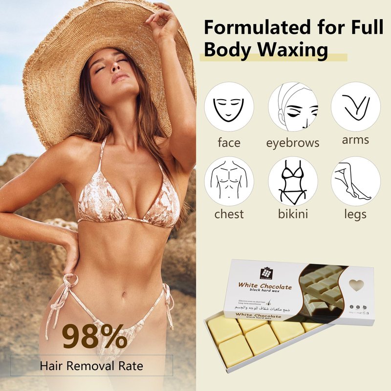 EarayWax 1 lb Wax Blocks for Hair Removal, Unscented Hard Wax for Sensitive Skin at Home, Wax Refill Perfect for Eyebrow, Facial, Brazilian Bikini, Legs and Full Body for Women and Men