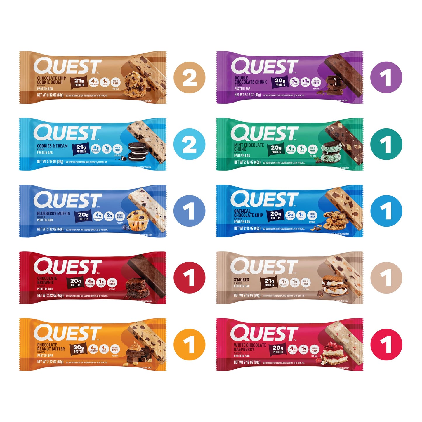 Quest Nutrition Ultimate Variety Pack Protein Bars, High Protein, 12 Count