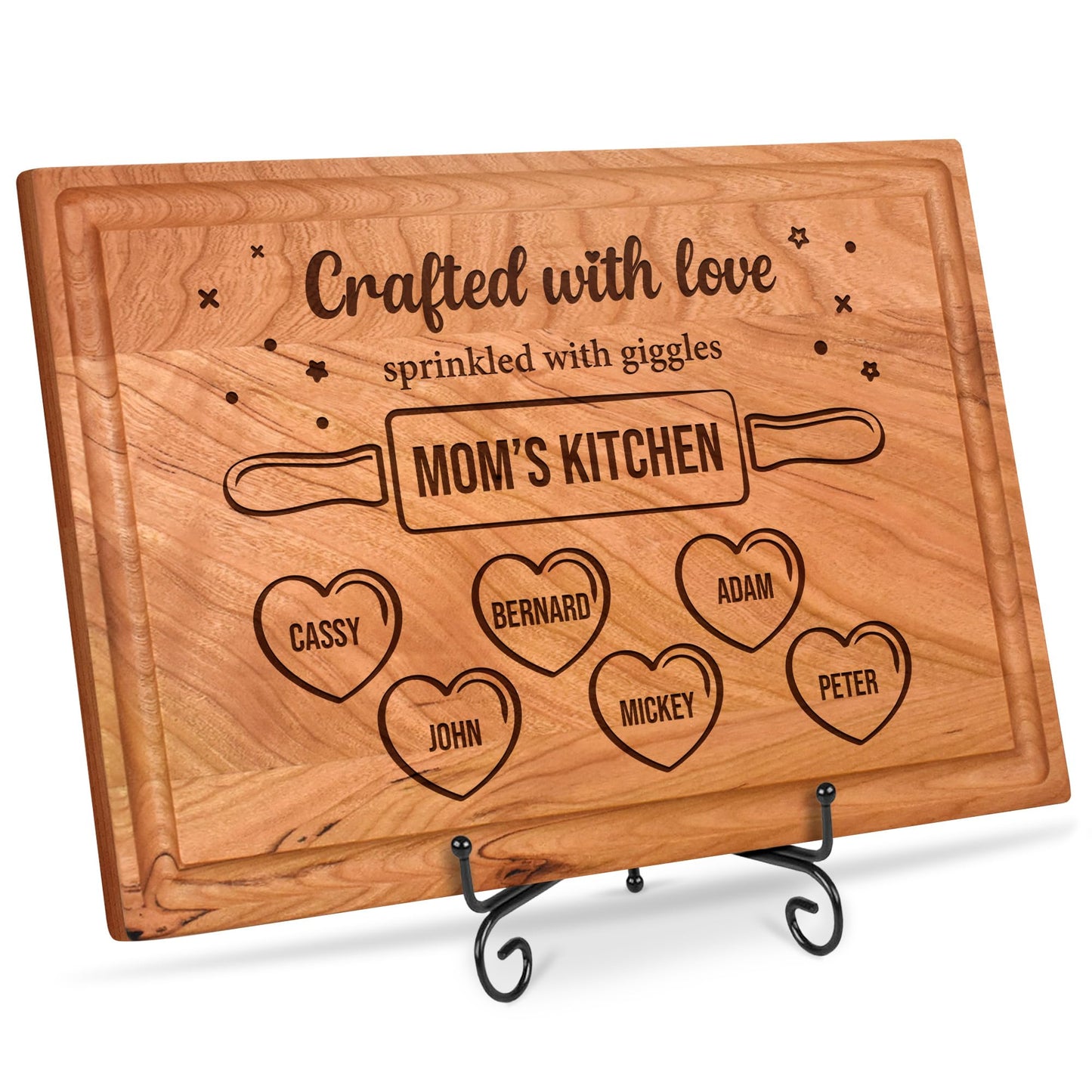 Personalized Cutting Board Gift for Mom, Grandma, Grandmother, Birthday Gift, Custom Name Engraved Mother's Day Home Decor - Crafted With Love Engraved in USA by My Sign Center