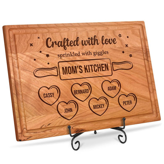 Personalized Cutting Board Gift for Mom, Grandma, Grandmother, Birthday Gift, Custom Name Engraved Mother's Day Home Decor - Crafted With Love Engraved in USA by My Sign Center