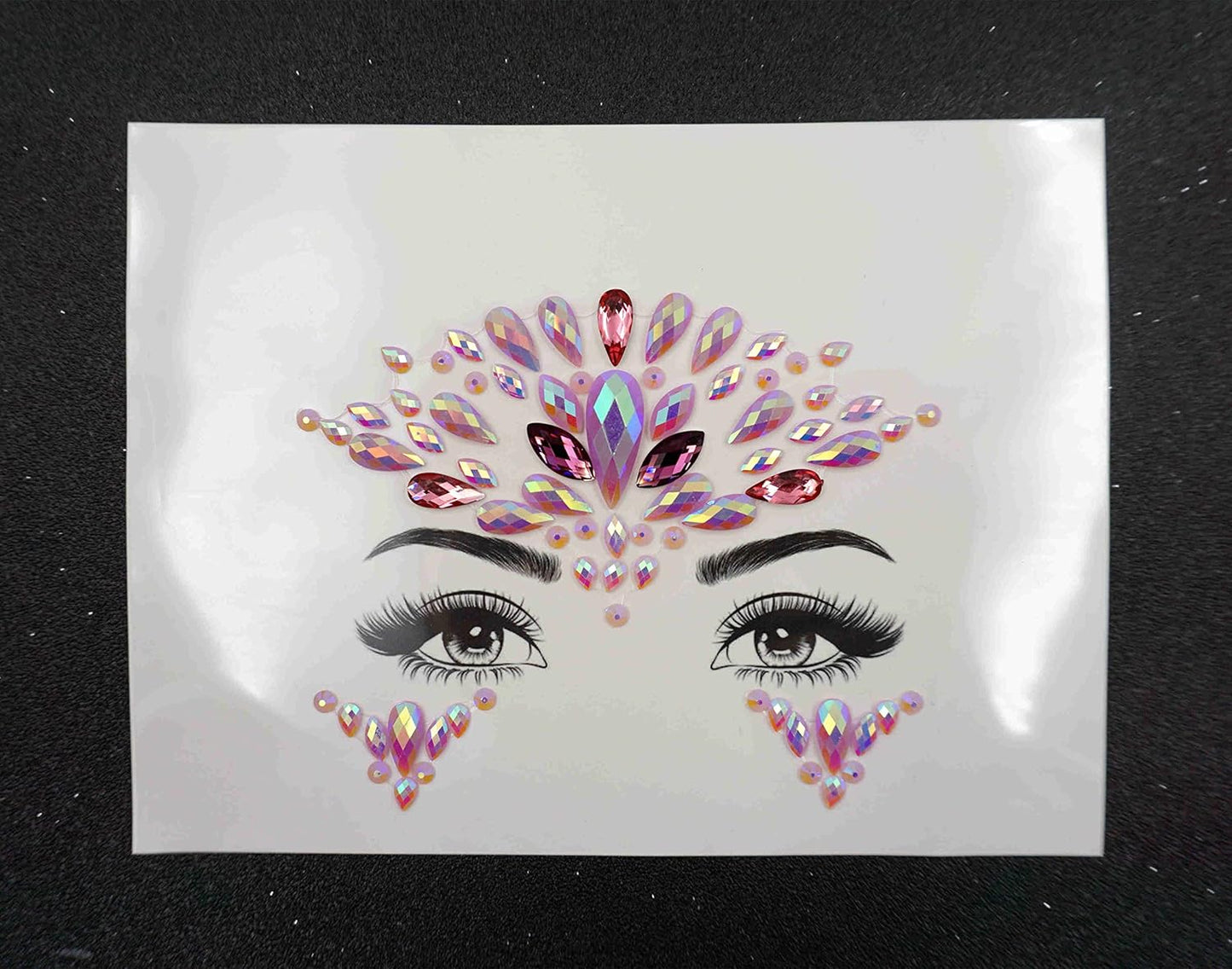 Pink Face Jewels - Rhinestone Stickers for Women | Temporary Makeup Gems for Festivals & Raves