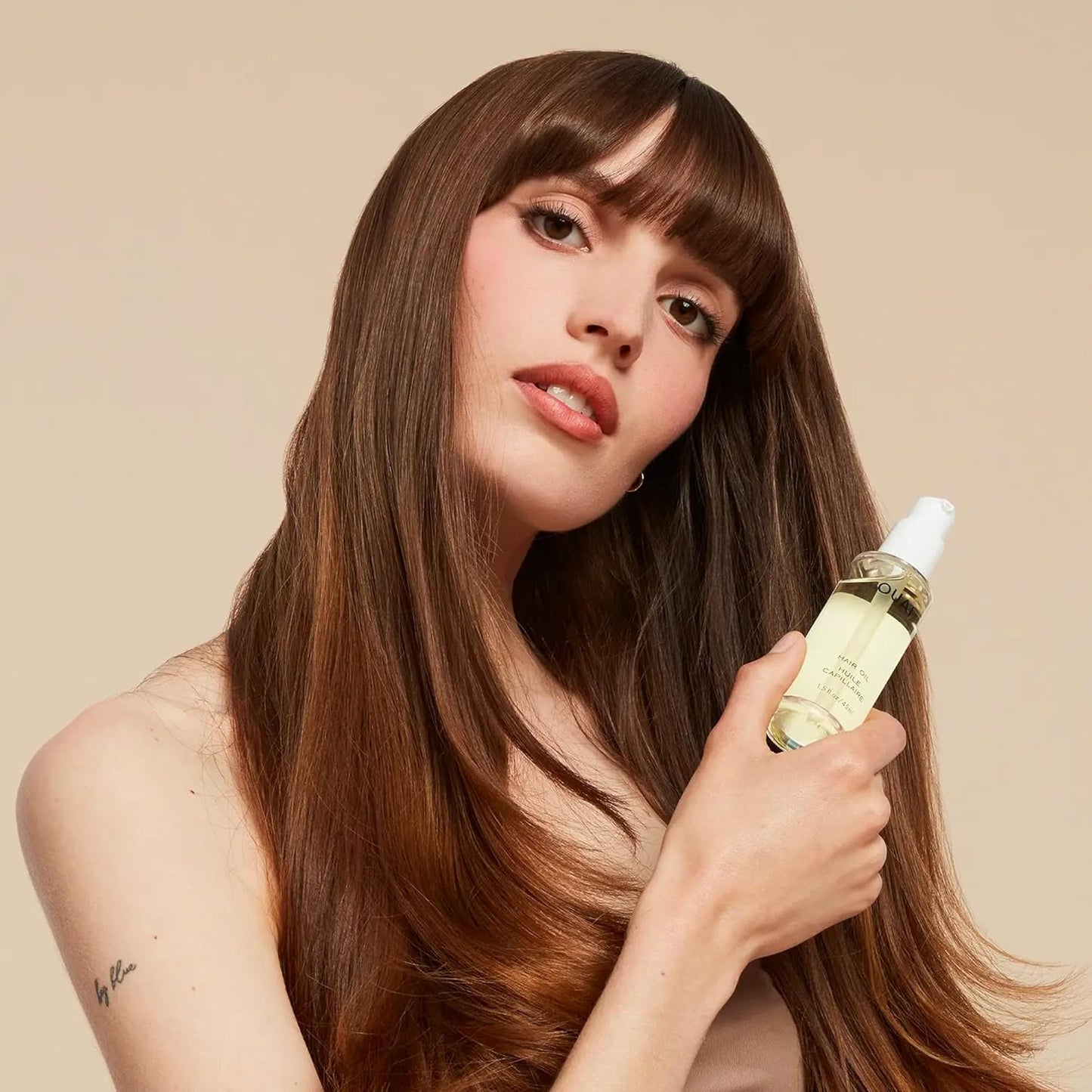 OUAI Hair Oil Bundle - Frizz Control Heat Protectant Oil - Adds Shine & Smooths Split Ends | Color Safe, 2 Count (0.45 Oz/1.5 Oz)