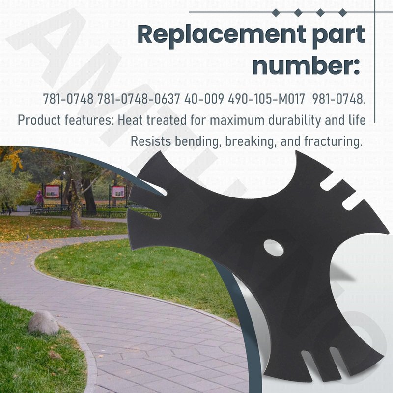 AMTHKNO 2 Pack 9" X5/8" 3-Side Edger Star Blades - for Craftsman Edger Replacement 9" Blades, Compatible with MTD 781-0748 781-0748-0637 40-009 490-105-M017