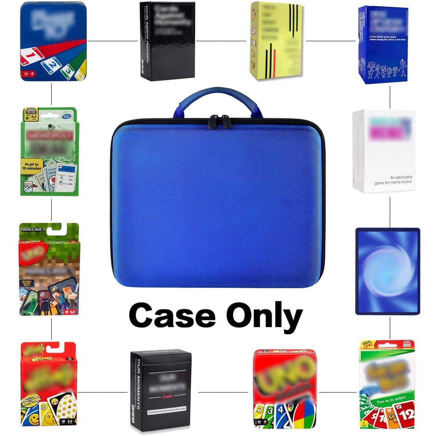 PAIYULE Card Game Case Storage Holder for 2500+ Cards, Fits for C. A. H, Baseball Basketball Football Sport Card Box for PM TCG, for TMG - Blue (Bag Only)
