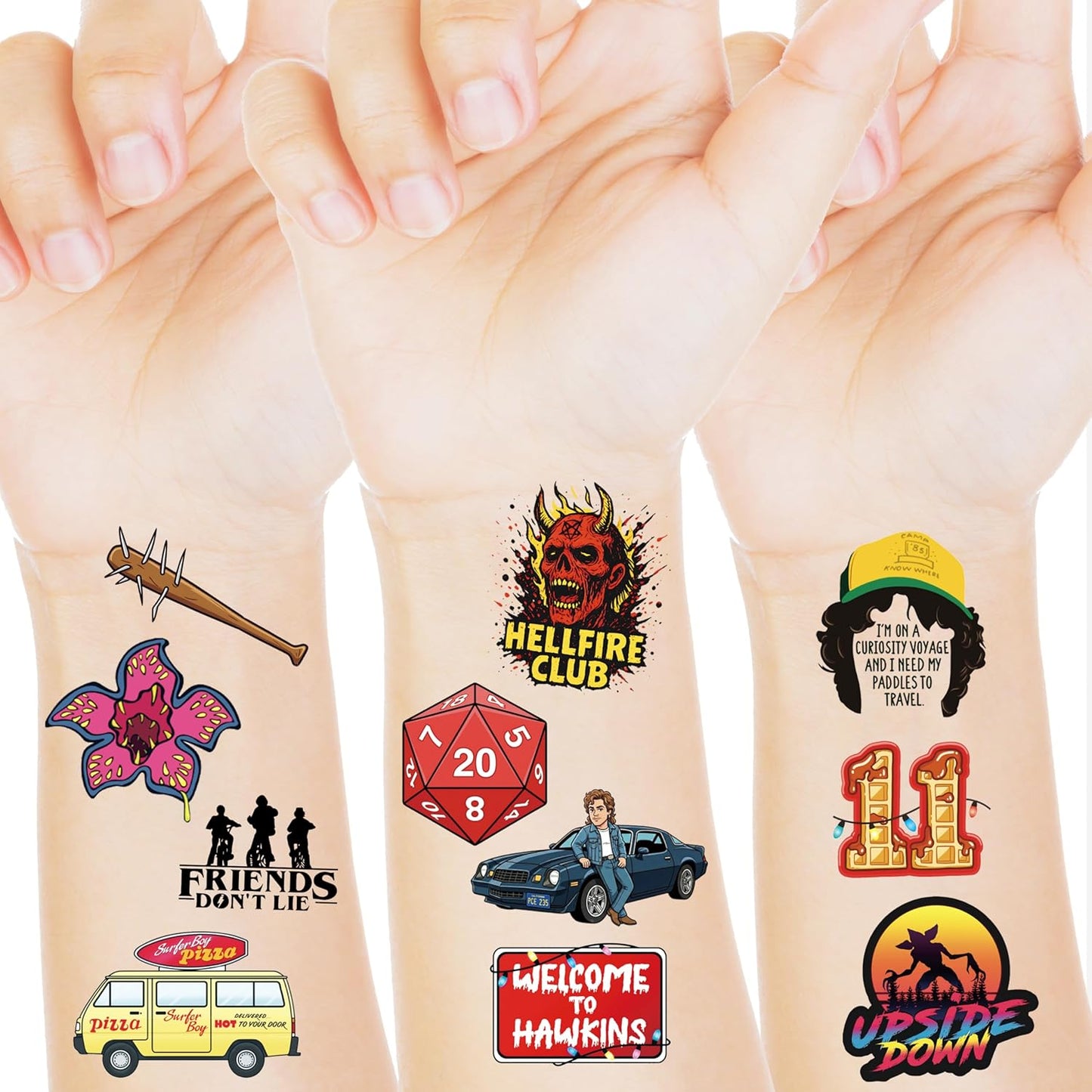 Stranger Birthday Party Decorations - 56 Pcs Cartoon Temporary Tattoos for Kids | Fun Party Supplies & Gifts