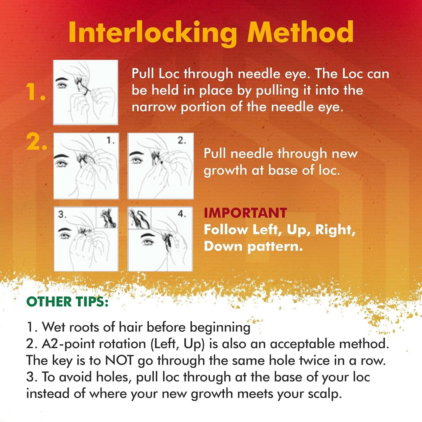 Interlocking Tools for Locs - Sisterlock & Dreadlocks Starter Kit with Locking Needle | 1 Large & 1 Small Pin