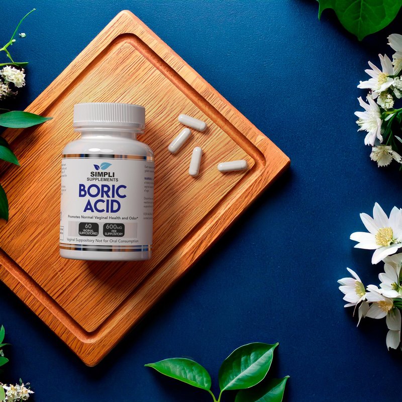 Simpli Supplements Boric Acid Suppositories for Women 600mg – 60 Count | Vaginal pH Balance Support | Feminine Care | Helps Maintain Freshness & Odor Control