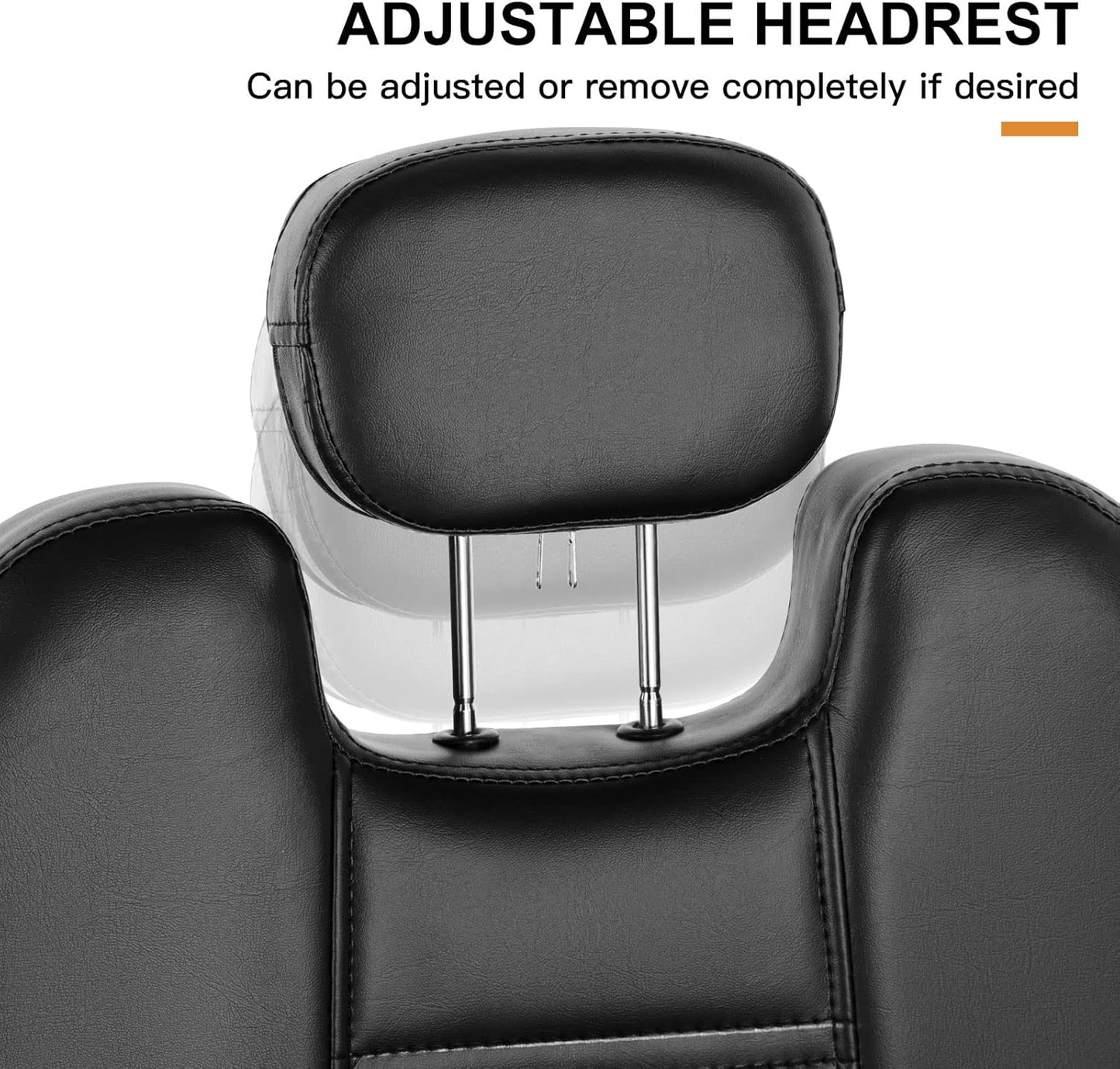 Heavy Duty Hydraulic Barber Chair - Extra Wide Reclining Salon Furniture | Black