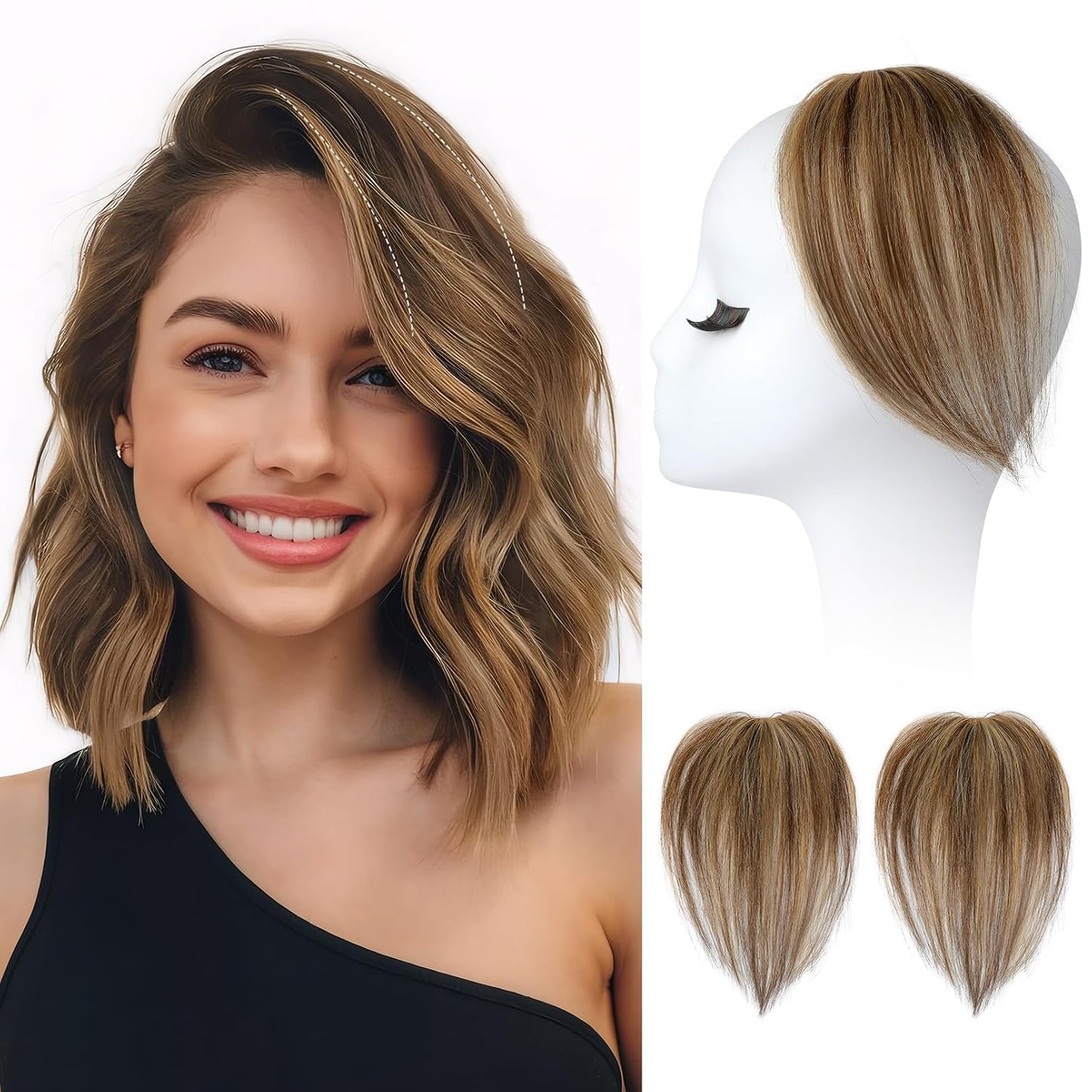 REECHO Clip-In Hair Volumizer | Short Thick Extensions for Fine Hair - Silver Grey, 8 Inch