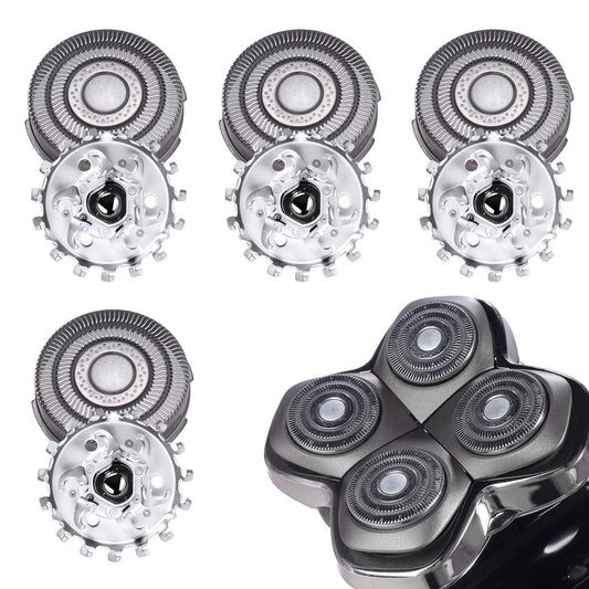 4pcs Shaver Replacement Blades for Skull Shaver Pitbull Boron PRO,Triple-ring Shaver Replacement Heads Compatible with Skull Shaver Pitbull Gold/Silver/Platinum/Diamond Pro Shaver and Palm Shaver