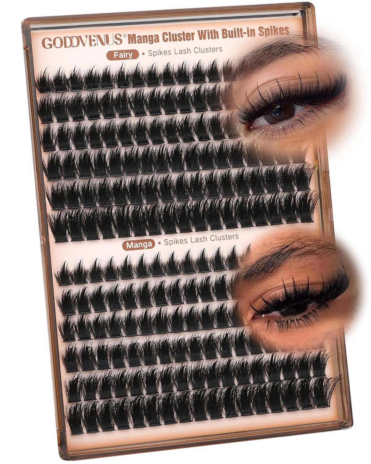 Manga Lash Clusters - Wispy Fluffy Anime Eyelash Extensions | Reusable Faux Mink, D Curve 12-18mm, 204 Pieces
