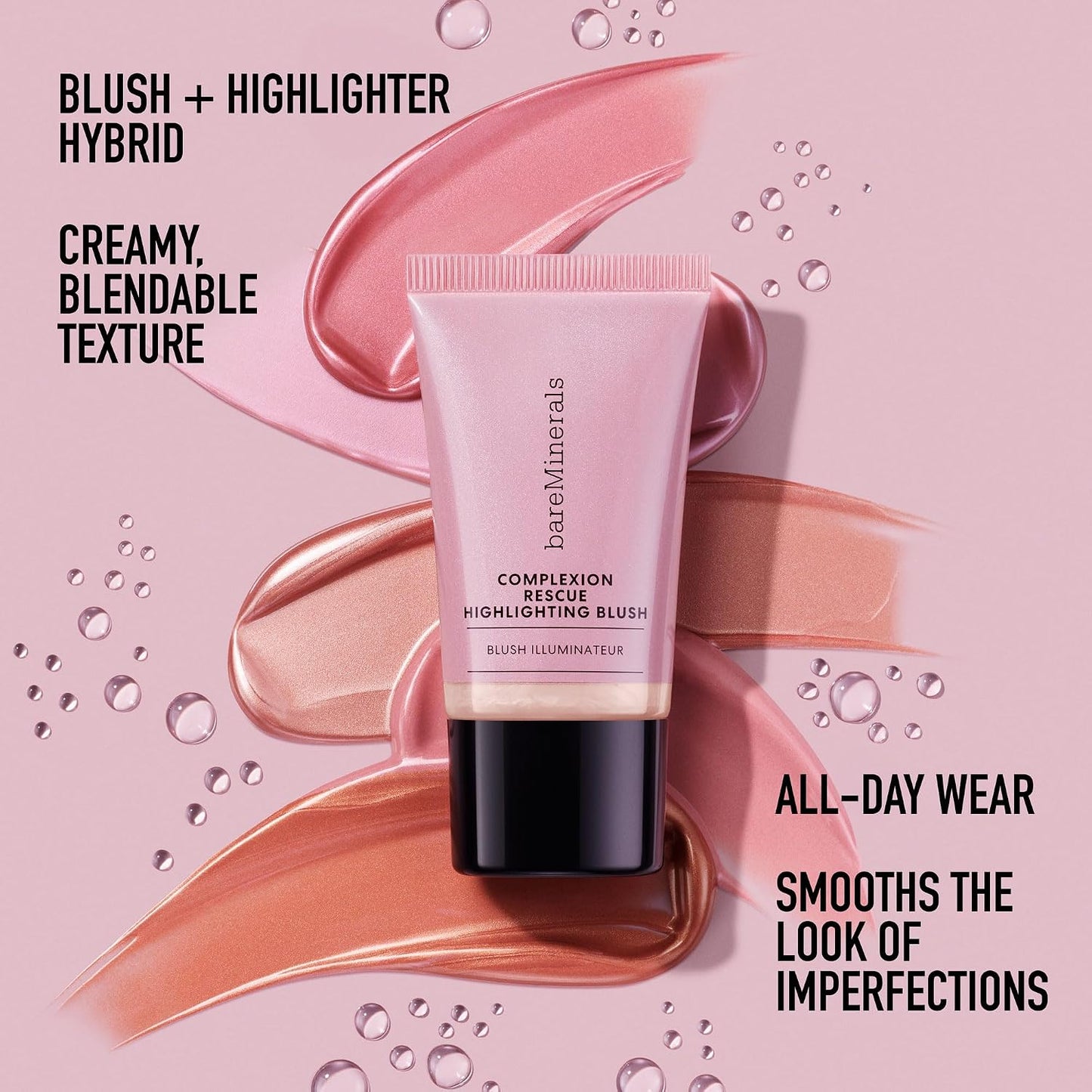 bareMinerals Complexion Rescue Liquid Blush - Buildable Gel-Cream Highlighter for All-Day Wear | Multi-Tasking Cheek Makeup