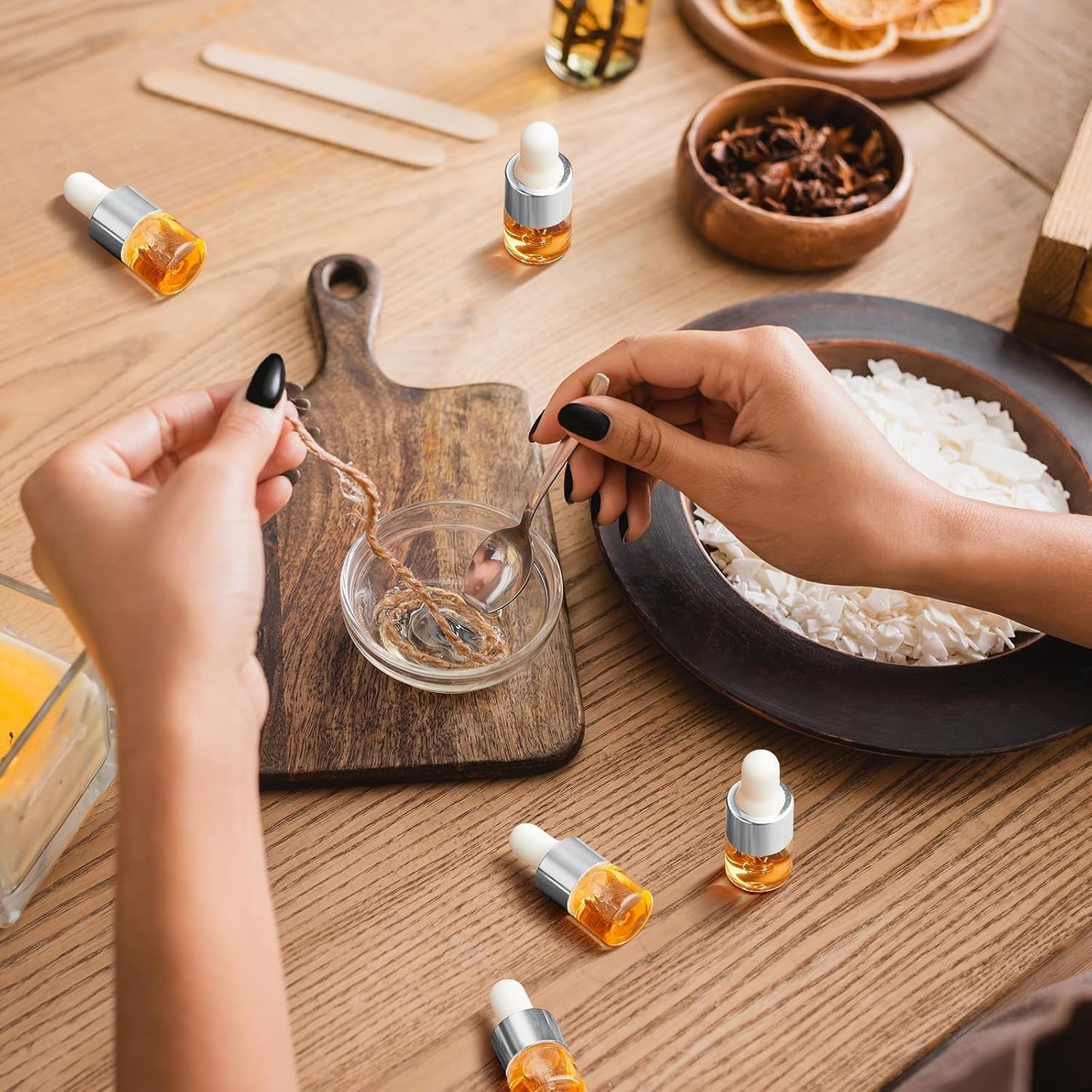 Mini Glass Oil Dropper Bottles - 100 Pcs 1 ml Clear Essential Sample Containers | Travel-Friendly Perfume Vials with Caps