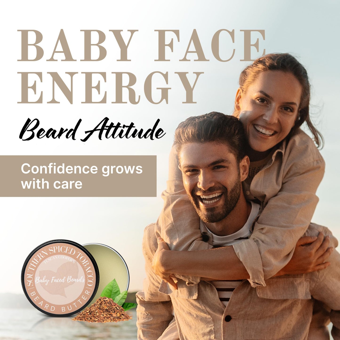 Tuscan Cooper's Baby Faced Beards Butter For Men - 2 Pack Bundle - Rawhide & Pear, and Lumberjack Scents - Moisturizing Beard Balm Cream and Softener for All Hair Types Including Coarse Hair