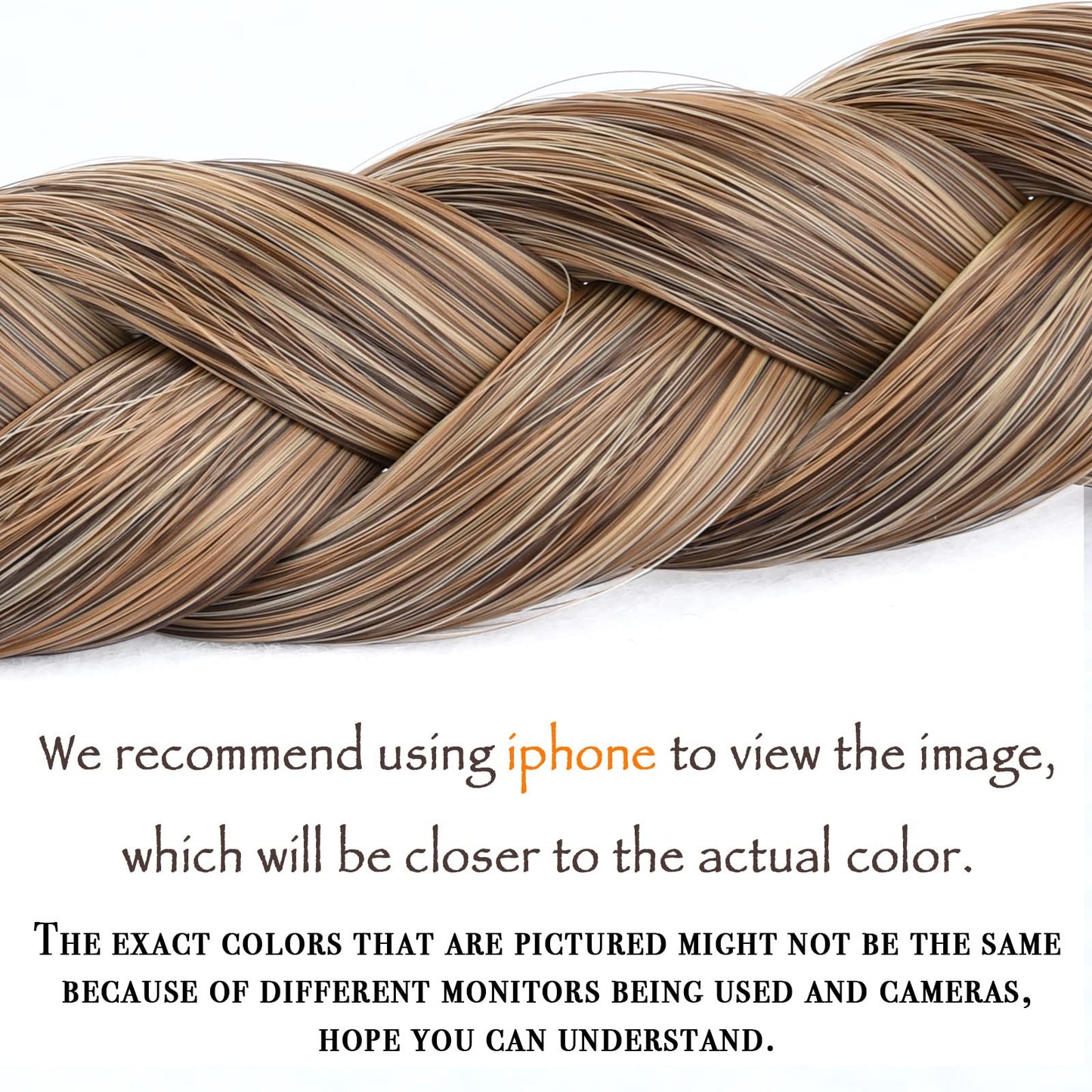 DIGUAN Synthetic Hair Braided Headband Classic Chunky Wide Plaited Braids Elastic Stretch Hairpiece Women Girl Beauty accessory, 55g aHairBeauty (#Dark Blonde)