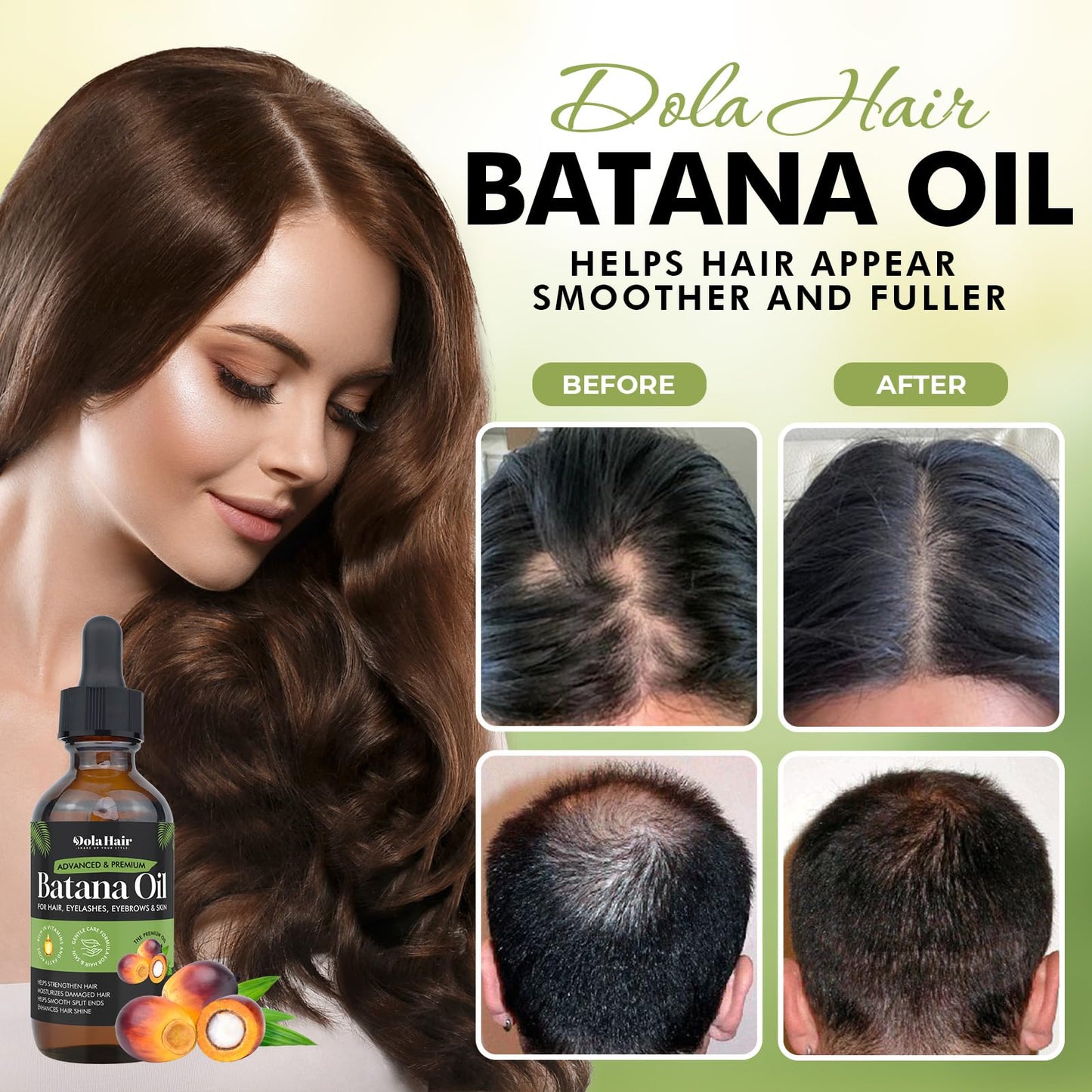 Dolahair Batana Oil for Hair Growth Organics Pure Batana Hair Oil 100% Natural Batana Oil Nourishes Damaged Hair Natural Hair Growth Oil and Conditioner Batana Hair Oil 2.02 Fl Oz