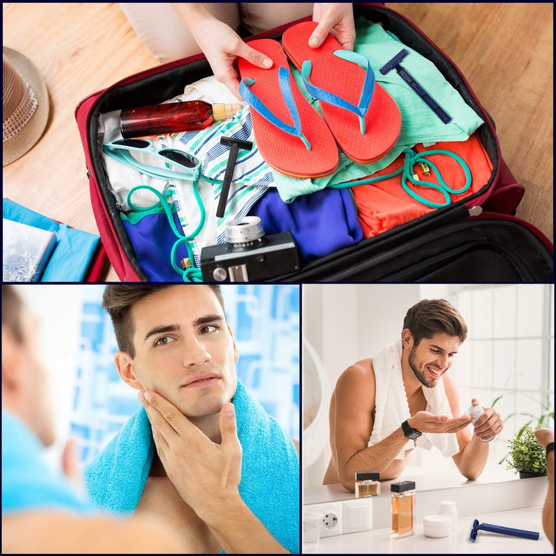 Chumia 30 Pieces Disposable Razors Bulk Individually Wrapped Disposable Safety Twin Blade Razors with Clear Safety Cap for Travel Hotels Motels Beauty Salons Homes