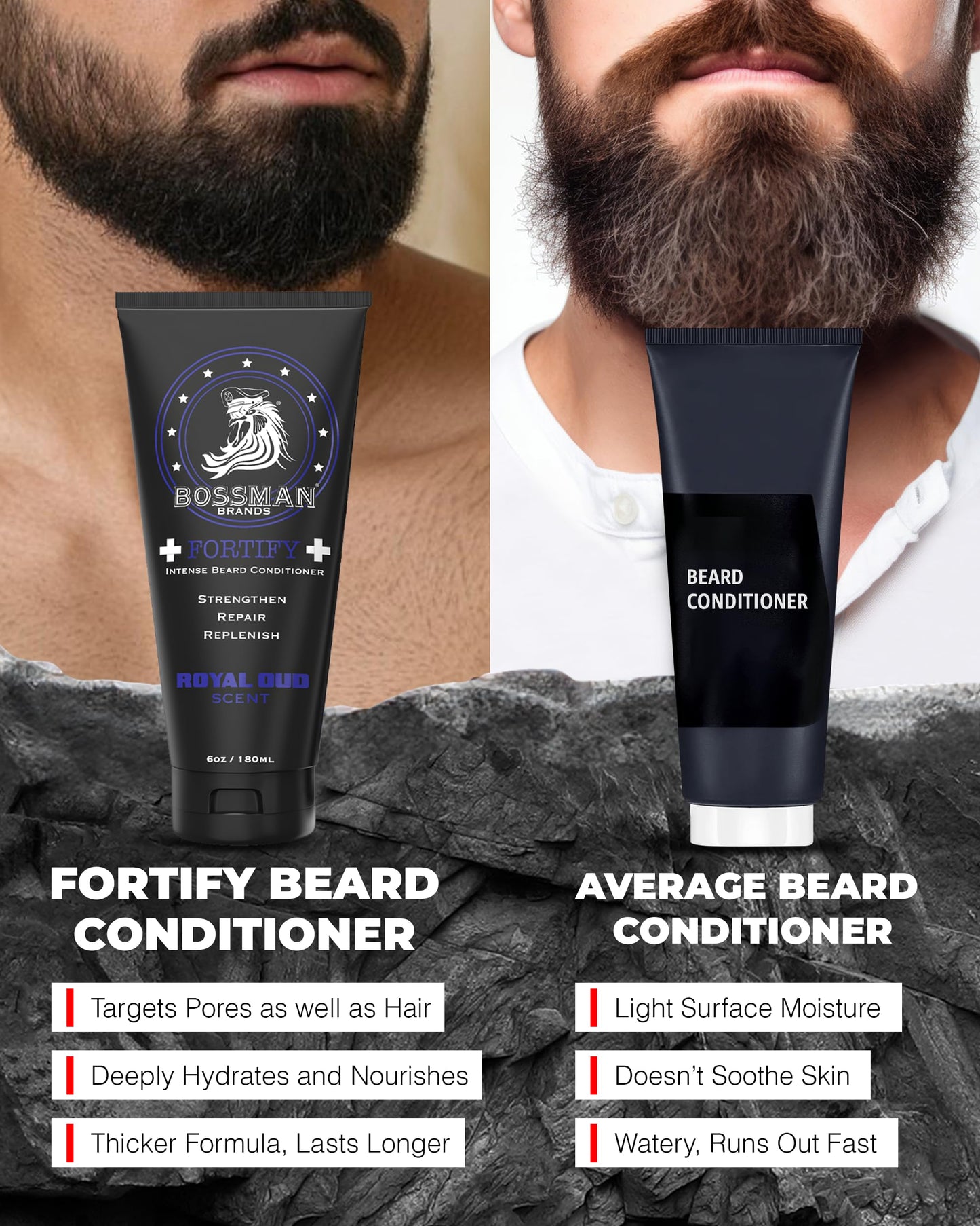 Bossman Fortify Intense Beard Conditioner to Grow, Thicken, Moisturize and Protect Your Beard