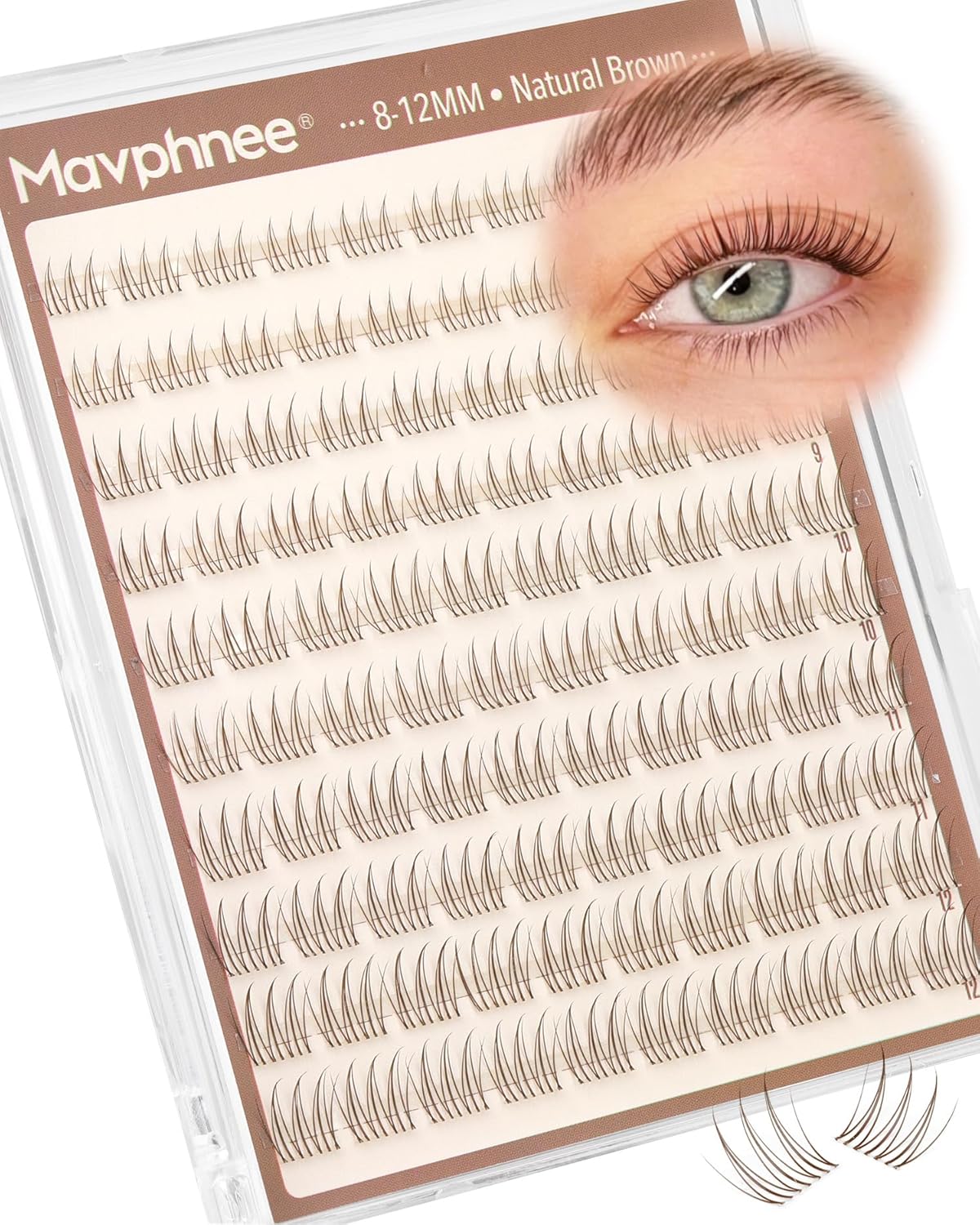 Fox Eye Lash Clusters - J-Curly Individual Eyelash Extensions | 144 Pcs, 10-15MM Wispy Cat Eye Design
