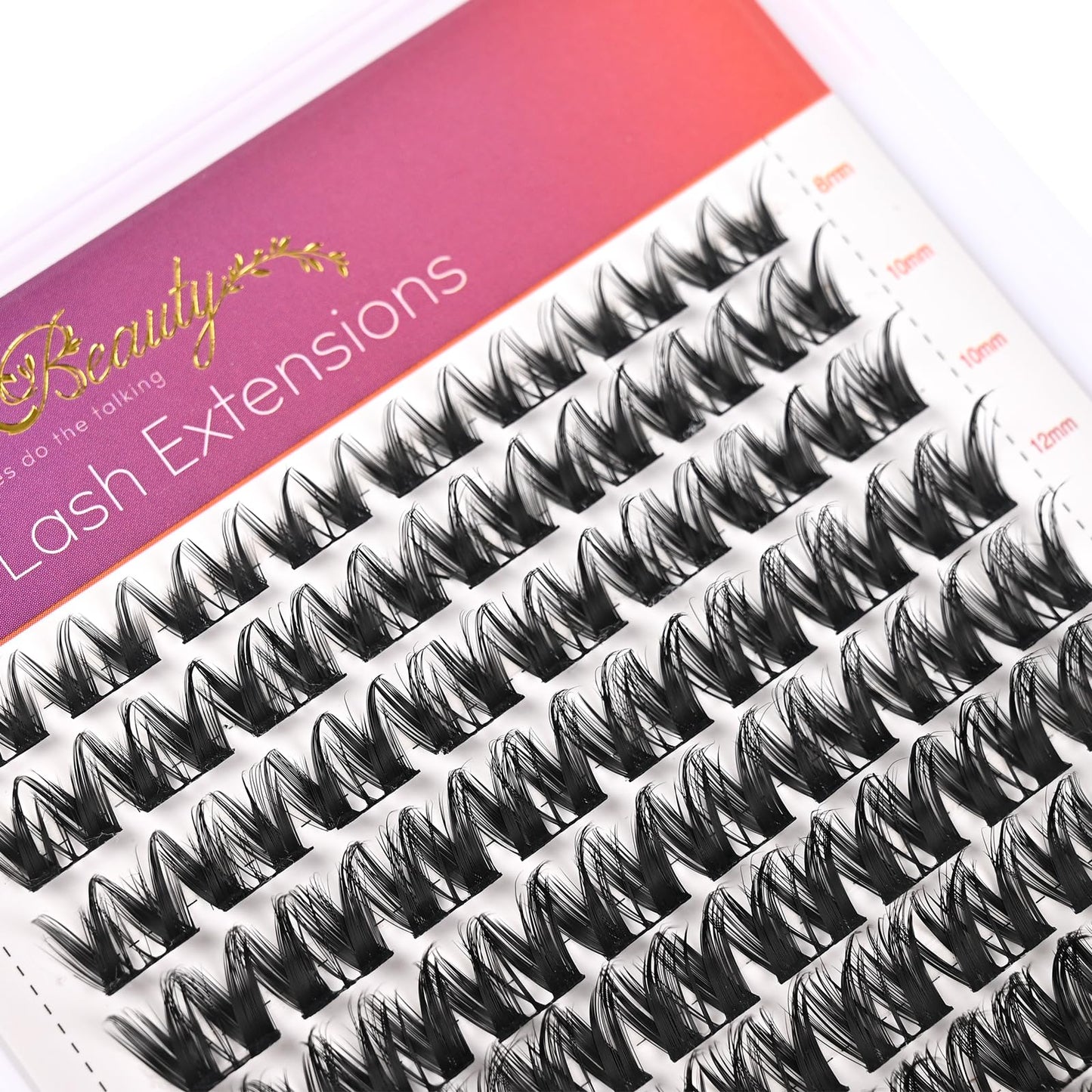 Wleec Beauty Wide Eye Lash Clusters Eyelash, 96PCS DIY Lash Extensions, Individual Lashes Cluster D Curl Eyelash Extensions Wide Band (LC08, Mix 8-16mm)