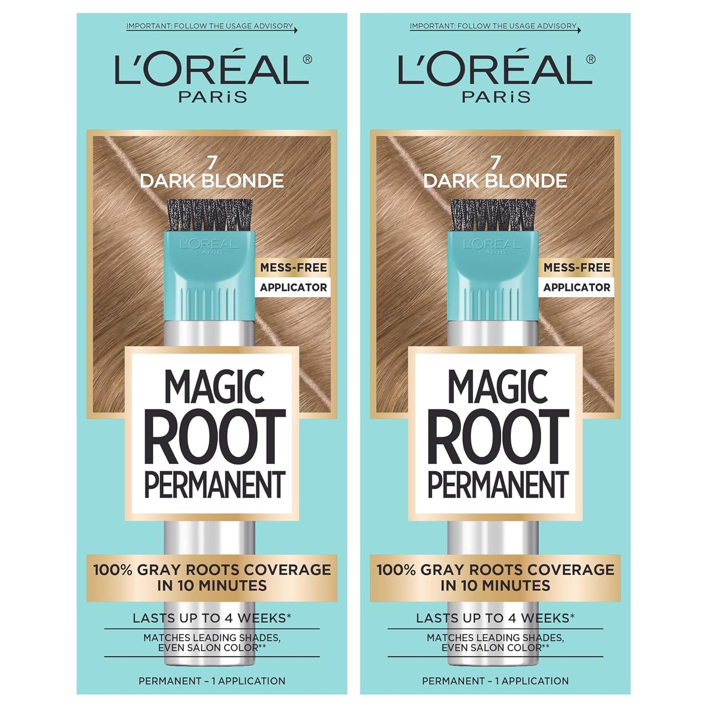 L'Oreal Paris Magic Root Hair Color Kit - 100% Gray Coverage in 10 Minutes | 2 Black Shades (2 Count)