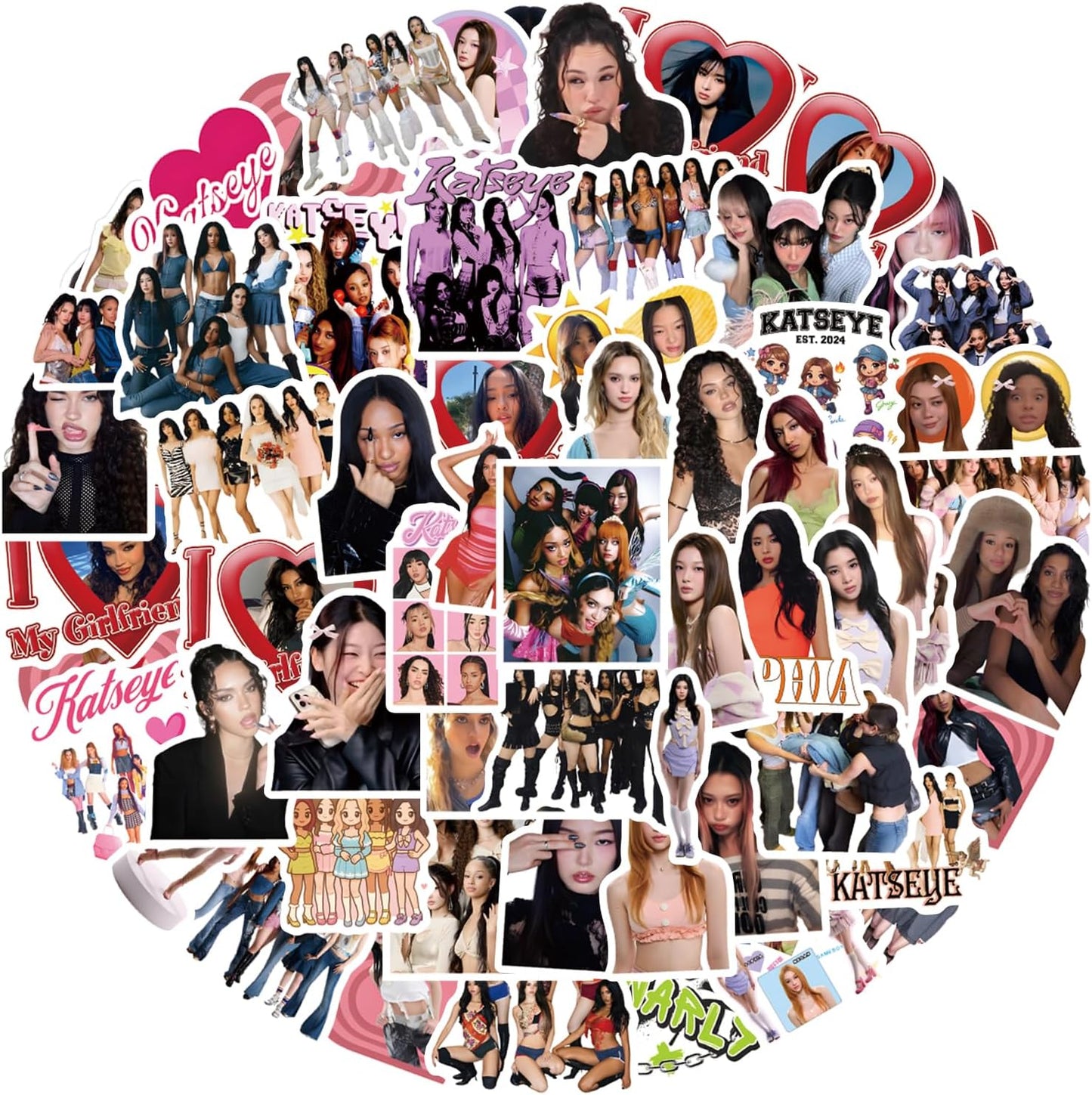 120 PCS Waterproof Vinyl Katseye Stickers | Pop Korean Girls Decals for Laptops, Water Bottles, Phones & More