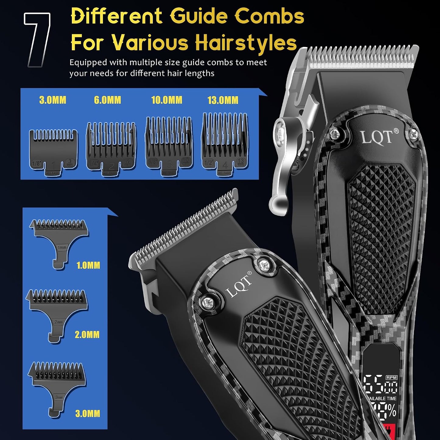 Rechargeable Cordless Hair Clippers for Men - Professional Beard Trimmer & Electric Shaver Kit | LCD Display, Perfect Gift for Dad