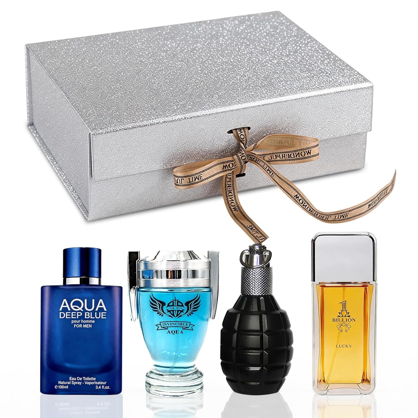 Men's Cologne Gift Set - Luxury Fragrance Collection in Premium Box | Perfect Valentine's Day Gift - 4 x 3.4 FL oz
