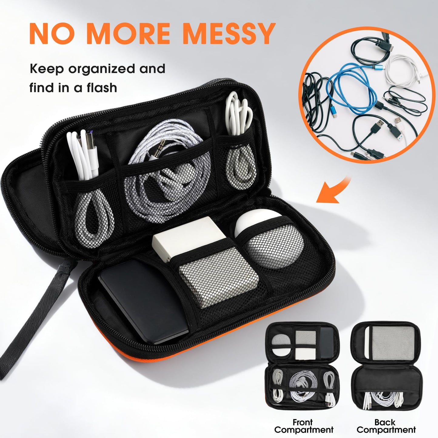 Toncoke Travel Toiletry Bag Set, Hanging Toiletry Bag Premium Faux Leather, Toiletry Bag for Women & Men, Travel Essentials Makeup Bag Water-resistant, Faux Leather Orange