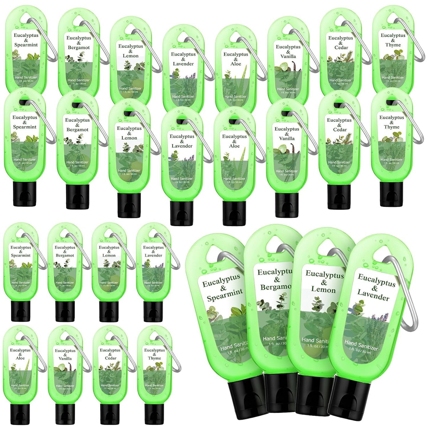 Mini Travel Size Hand Sanitizer Keychain - 24 Pcs Gift Set for Teachers, Nurses & Staff | Appreciation Thank You Bulk
