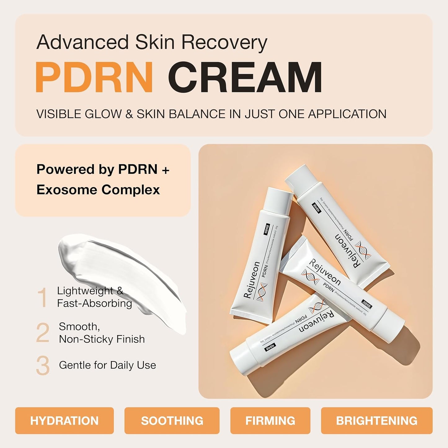PDRN 1000 Plus Cream - Polydeoxyribonucleotide Sodium for Skin Repair | 20g - Made in Korea