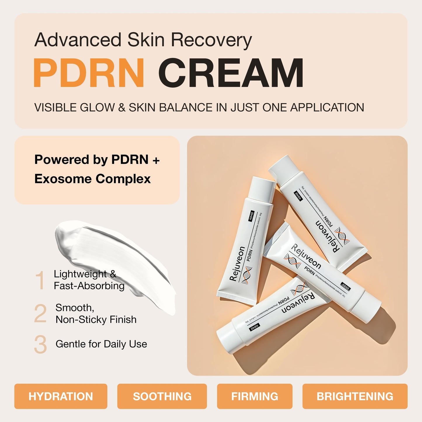 Rejuveon PDRN 1000 Plus Cream (Polydeoxyribonucleotide sodium) 20g - Made in Korea