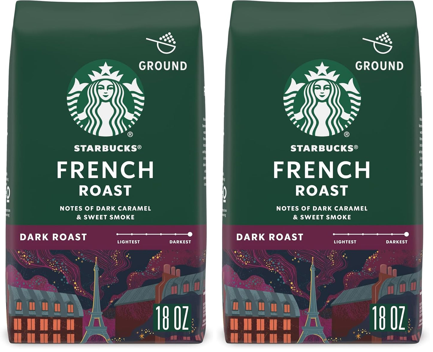 Starbucks Ground Coffee - Dark Roast Italian Blend | 100% Arabica, 18 oz Bag