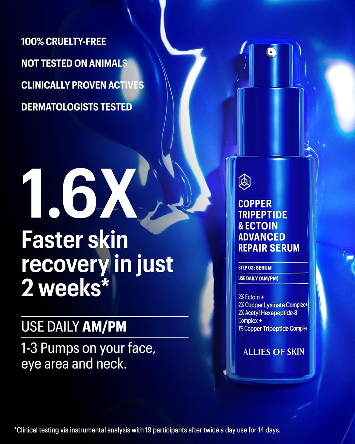 Copper Tripeptide Face Serum - Advanced Hydrating Moisturizer for Dry Skin | Anti-Aging Treatment for Fine Lines & Wrinkles (1 Fl. oz)