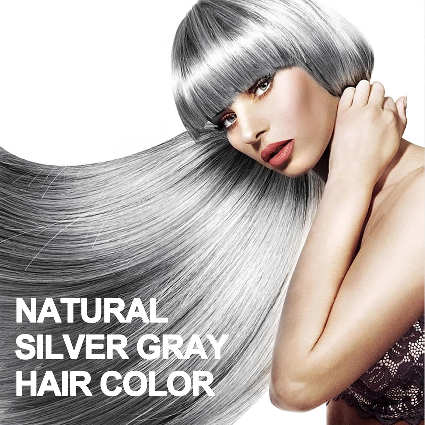 Silver Hair Dye Shampoo - 3 in 1 Instant Color for Men & Women | Long-Lasting Silver Gray, 16.9 Fl Oz