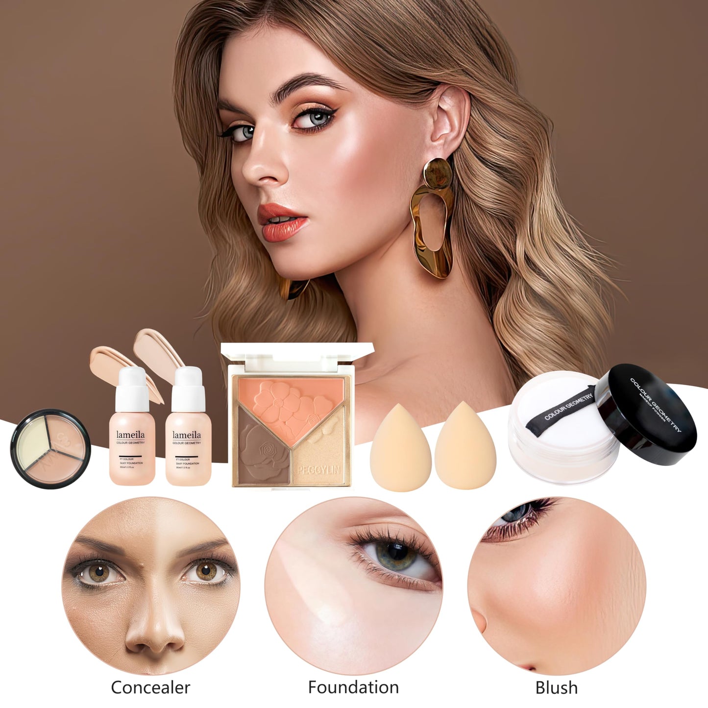 All-in-One Makeup Kit for Women & Teens | Full Face Makeup Set Including Foundation, Eyeshadow, Lipstick, Eyeliner & Brushes | Travel, Gift Box Bundle(40-Box)