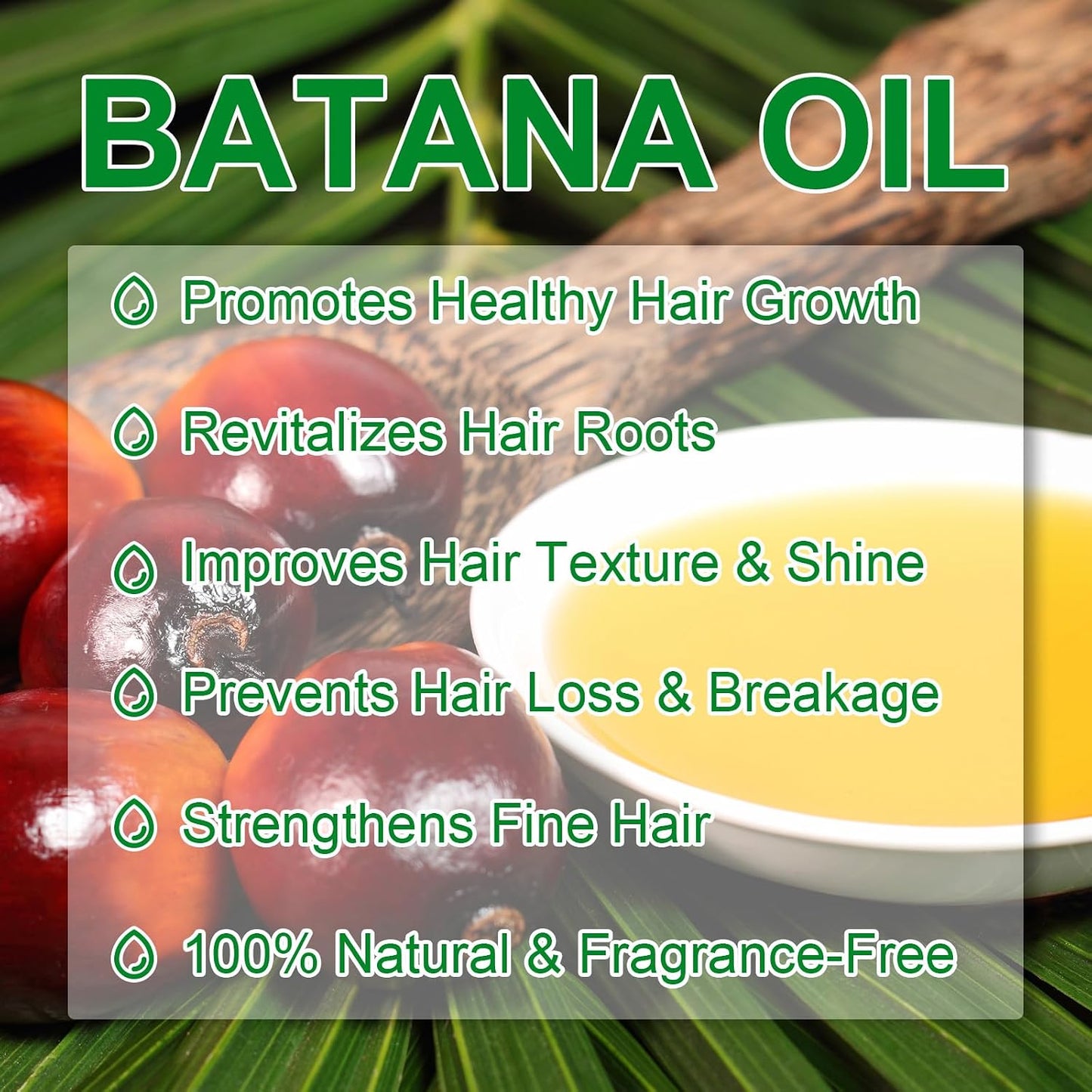 Batana Oil for Hair Growth - 100% Pure Natural Oil | Nourishes & Strengthens All Hair Types - 4.04 fl oz