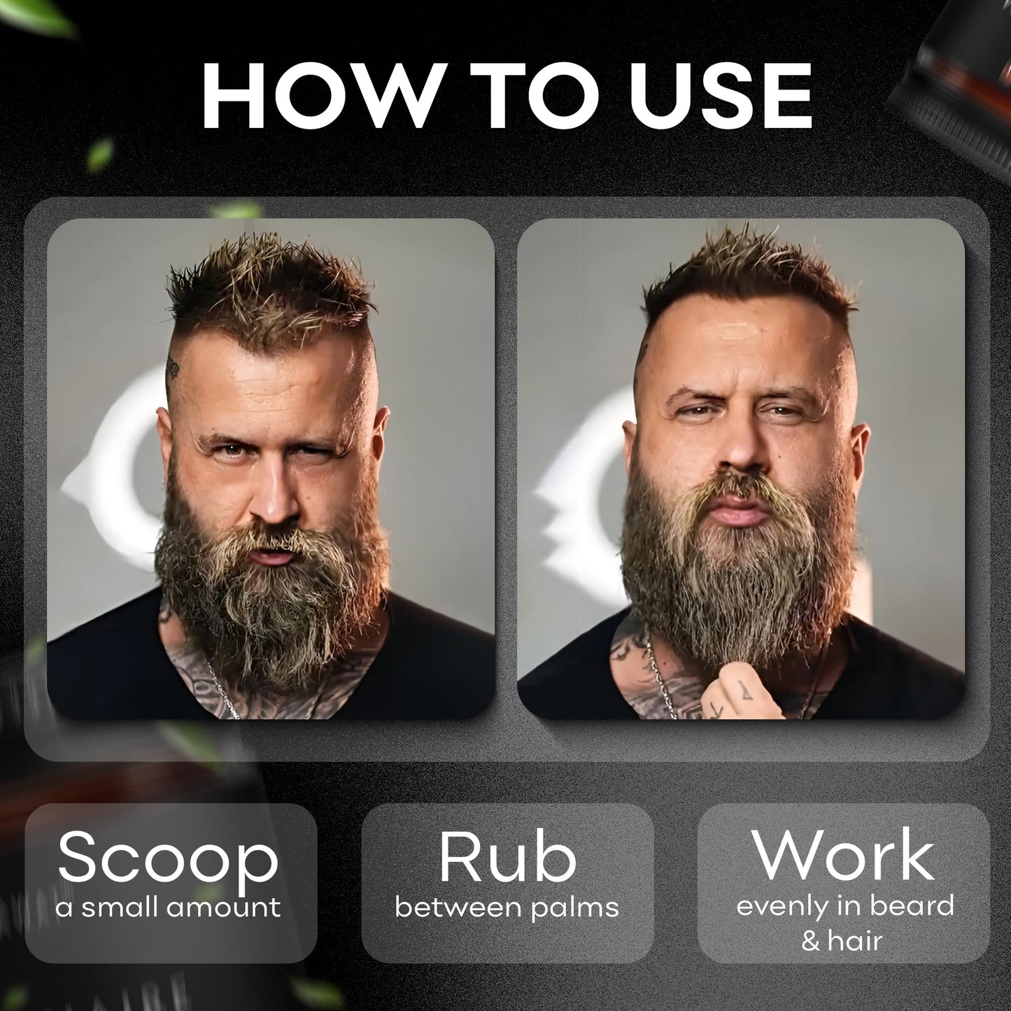 BAHAWAT Hair & Beard Butter for Men Leave-in Conditioner - Oud & Sandalwood scent - Strengthen & Soften– Made in USA -Organic Natural Ingredients | The Best Beard Butter - 2 oz.