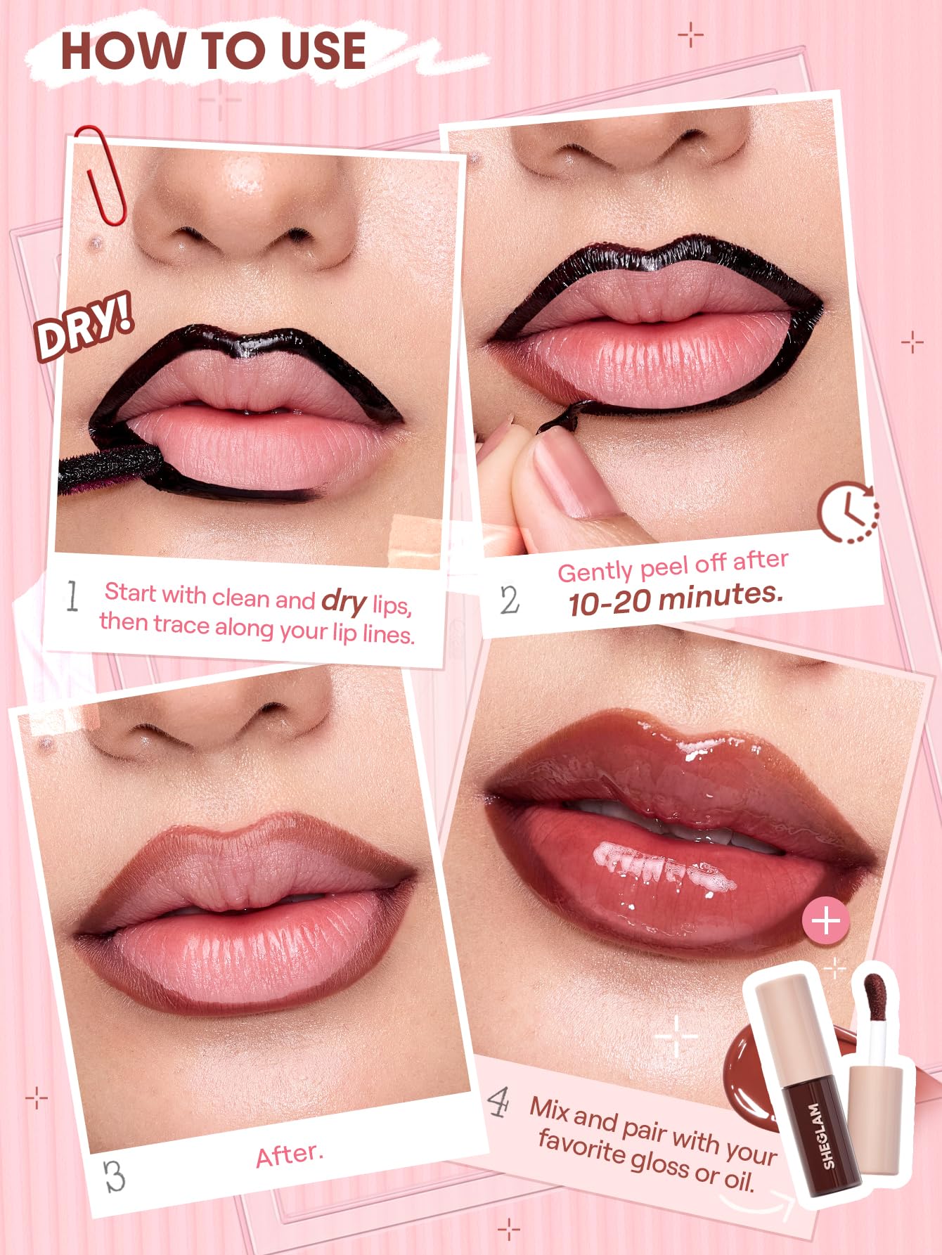 SHEGLAM Fall In Line Peel Off Lip Liner Stain-Mauvelous