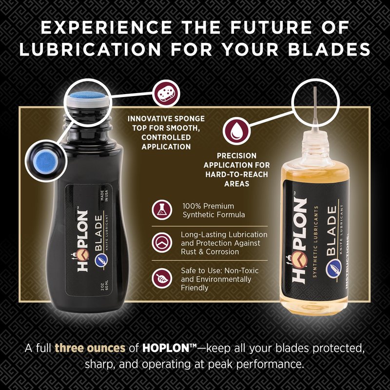 Hoplon Blade Premium Kit - 3oz Knife Oil (9X More Than Leading Oils) - Pocket Knife Cleaning & Care Kit, Dauber & Needle Applicators, Rust Prevention, Complete Knife Restoration & Maintenance Set