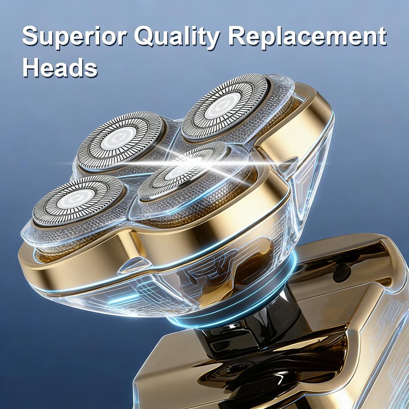 4Pcs Shaver Replacement Blades, Compatible with Skull Pitbull Shaver Gold/Silver/Platinum PRO, Super Close Shaving Heads.