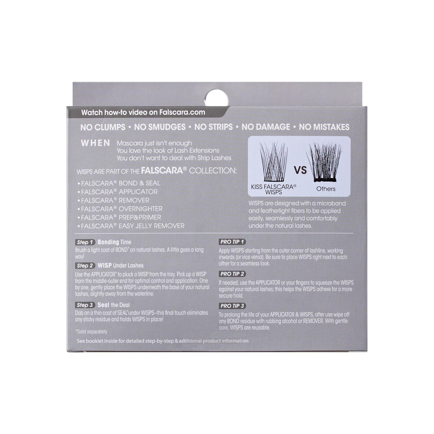 KISS Falscara Multipack, False Eyelashes, Lash Clusters, 'Faux Mink Wisps', 12mm-14mm-16mm, Includes 24 Wisps, Contact Lens Friendly, Easy to Apply, Reusable Strip Lashes