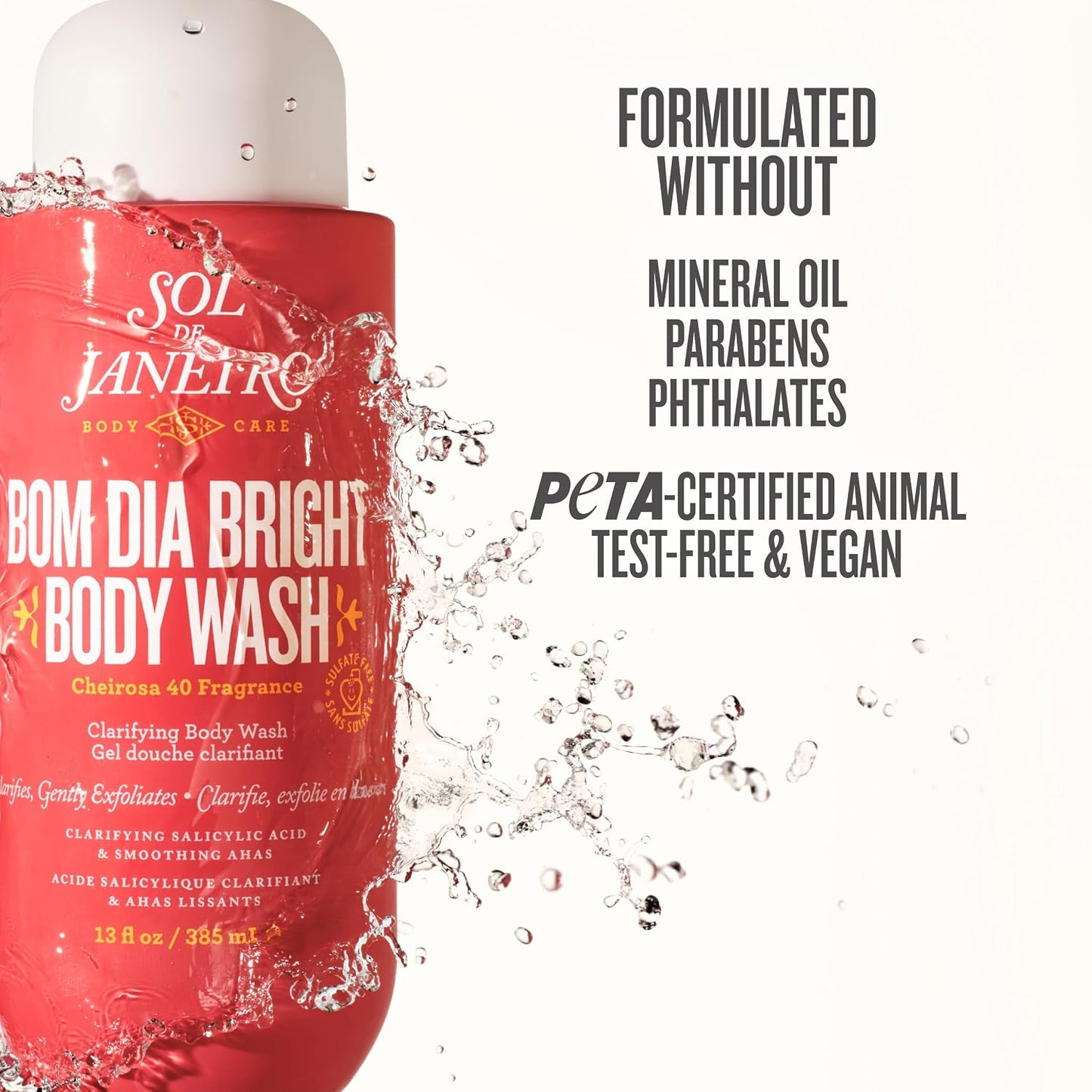 Bom Dia Bright AHA BHA Body Wash - Clarifying Formula for Radiant Skin