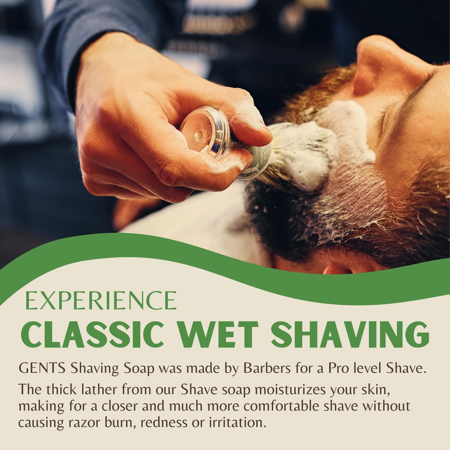 GENTS Men's Shaving Soap 97% All Natural Enriched With Shea Butter and Glycerin, Creates Rich Lather Form (3 PACK BERGAMOT)