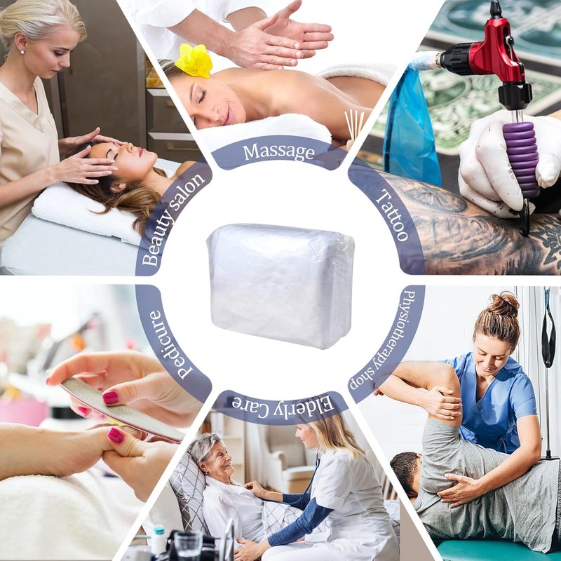 Disposable Fitted Massage Table Sheets - Heavy Duty Elastic Bed Covers | 50PCS, Breathable Non-Woven Fabric, 36 x 85 Inch, White